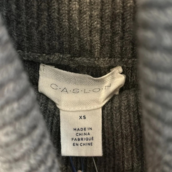 Caslon Women’s (XS) Grey Heathered Cable Knit Cotton Wool Turtleneck Soft NWT - Picture 6 of 8